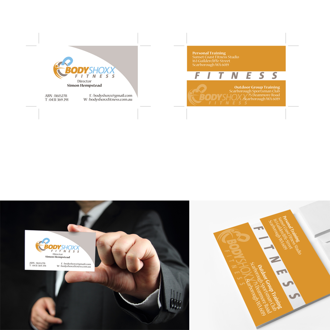 Business Card Design by nanocb72 for Bodyshoxx Fitness | Design #2754584