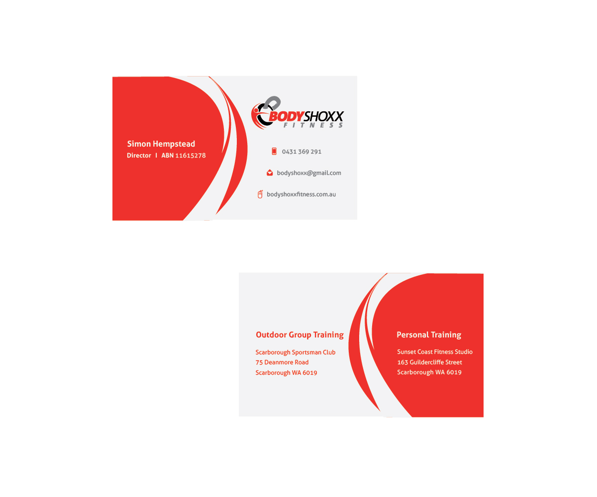 Visitenkarten-Design von Brigitte Melissa B für Bodyshoxx Fitness | Design #2751397