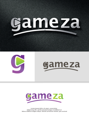 the name of the company i like it to be as the following. ( Game in purple color ) ( za in yallowsh to green )  plus something represent entertainment field  | Logo Design by stiles1414