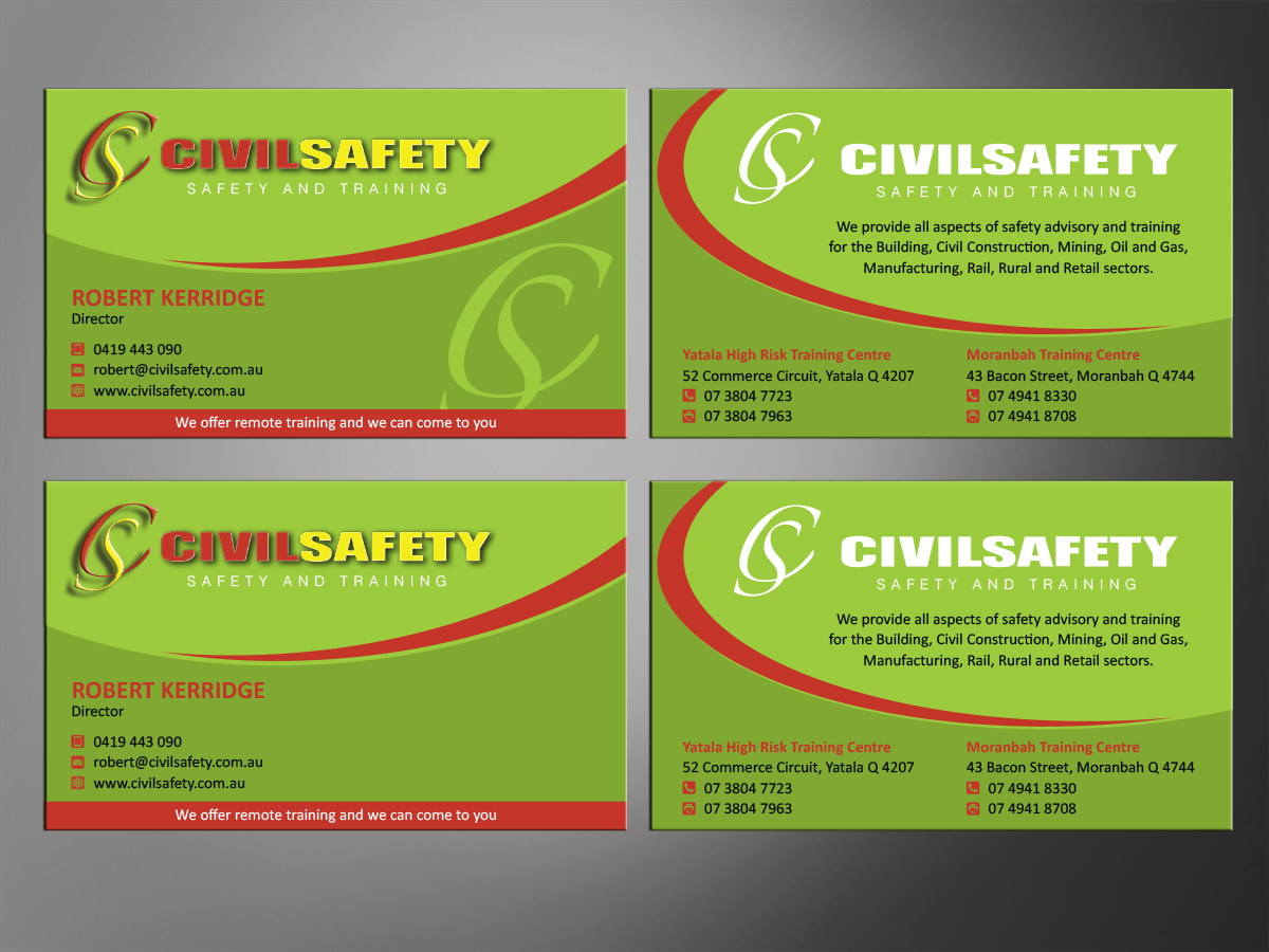 Visitenkarten-Design von MT für Civil Safety Pty Ltd | Design #2828299