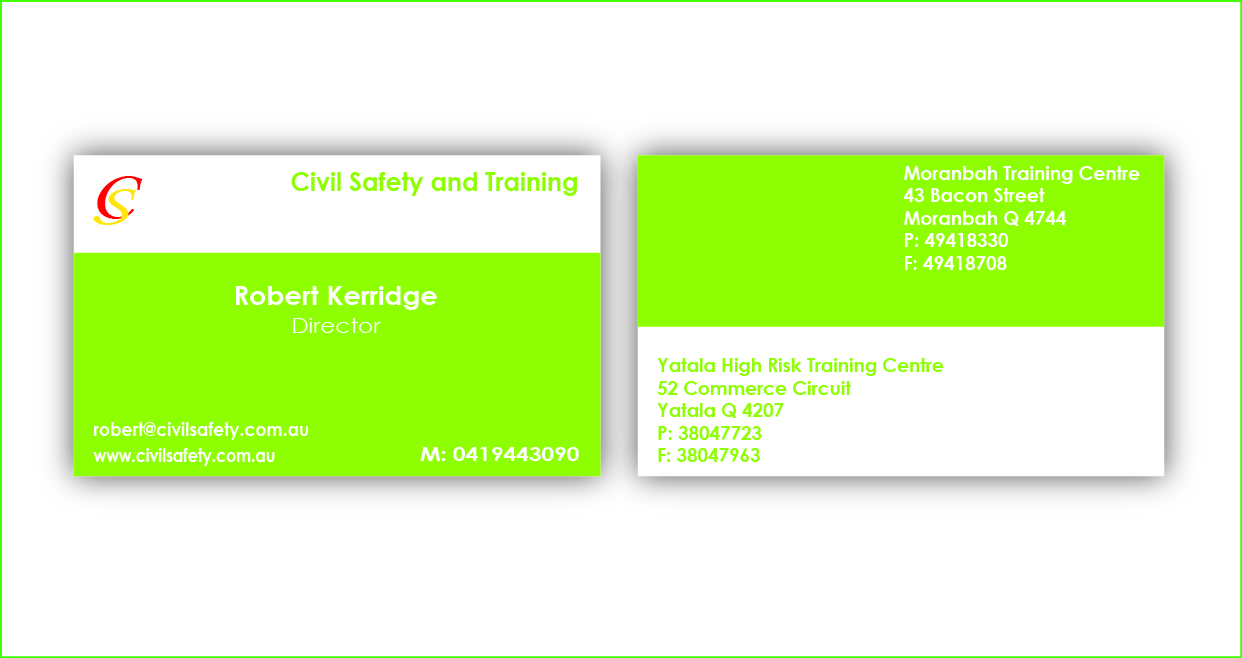 Diseño de Tarjeta de Presentación por selimreza22 para Civil Safety Pty Ltd | Diseño #2764732