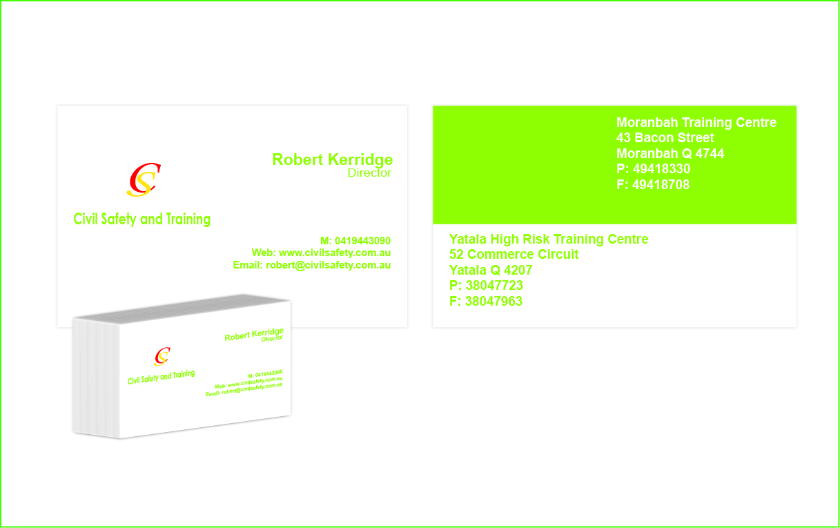 Diseño de Tarjeta de Presentación por selimreza22 para Civil Safety Pty Ltd | Diseño #2777884