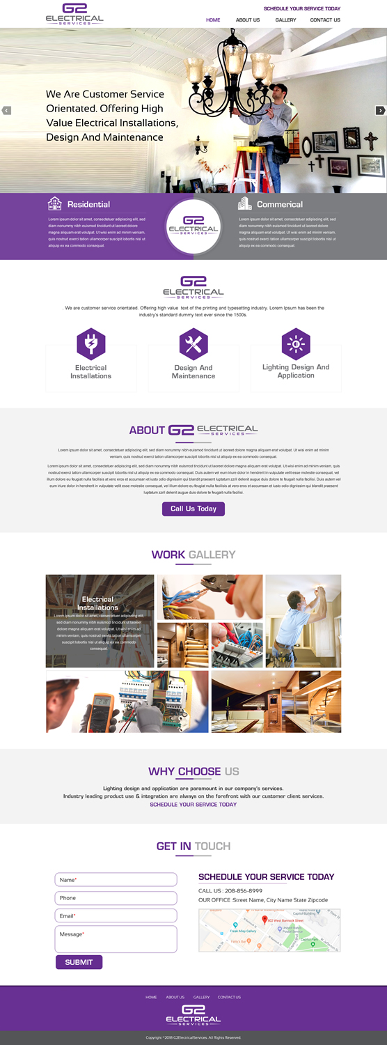 Web Design par harmi_199 pour G2 electrical services ltd. | Design #17794582