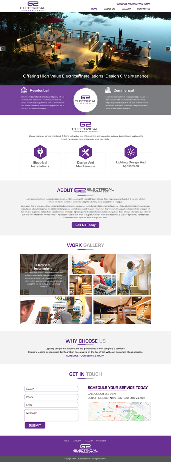 Web Design par harmi_199 pour G2 electrical services ltd. | Design #17794583