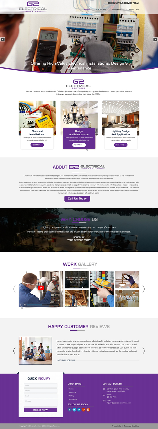 Web Design by harmi_199 for G2 electrical services ltd. | Design #17794584