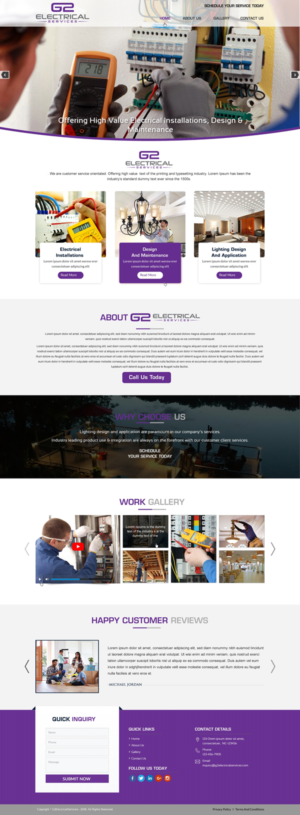 Web Design by harmi_199 for G2 electrical services ltd. | Design: #17794584
