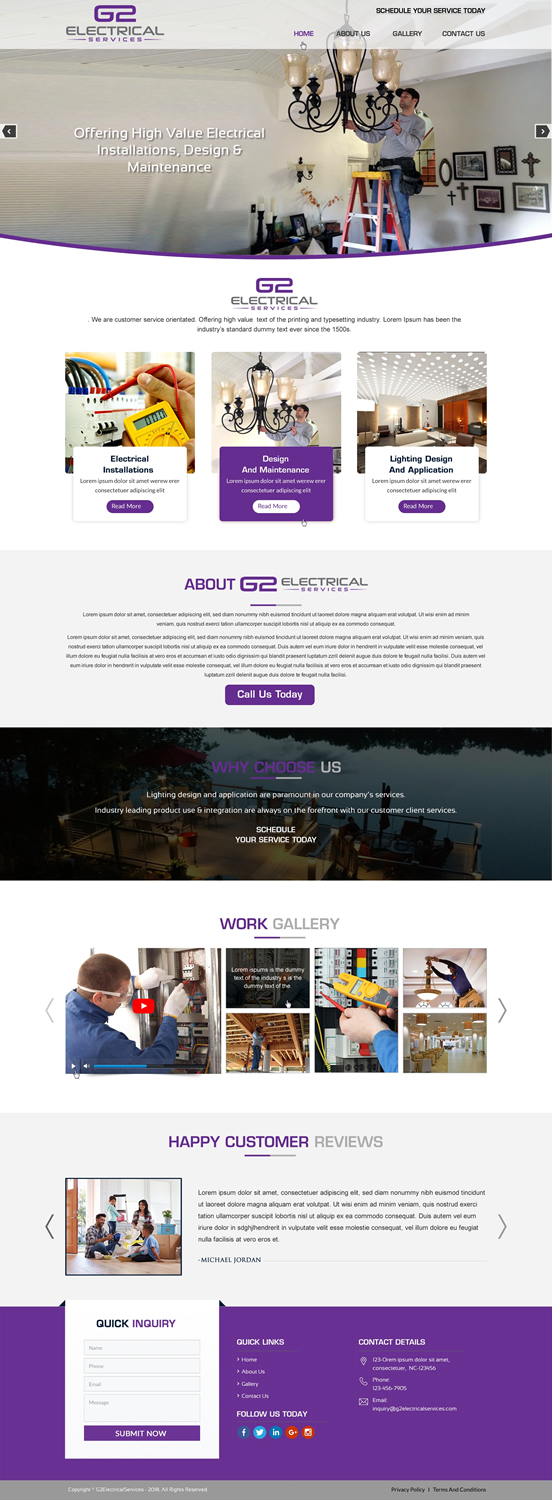 Web Design by harmi_199 for G2 electrical services ltd. | Design #17794586