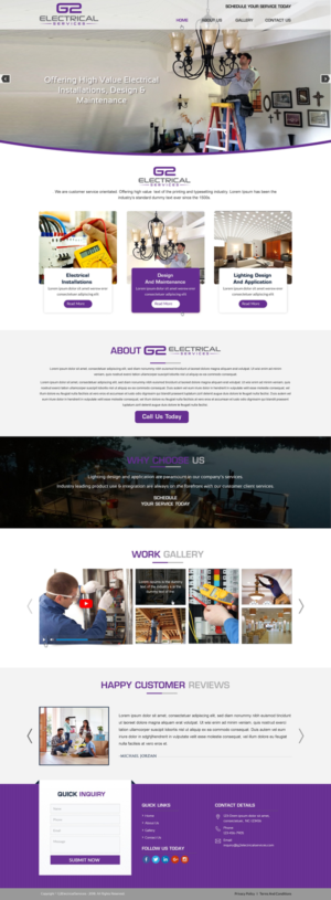 Web Design by harmi_199 for G2 electrical services ltd. | Design: #17794586