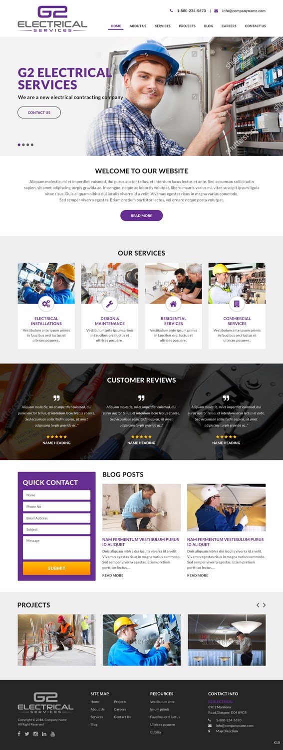 Web Design by pb for G2 electrical services ltd. | Design #17777594