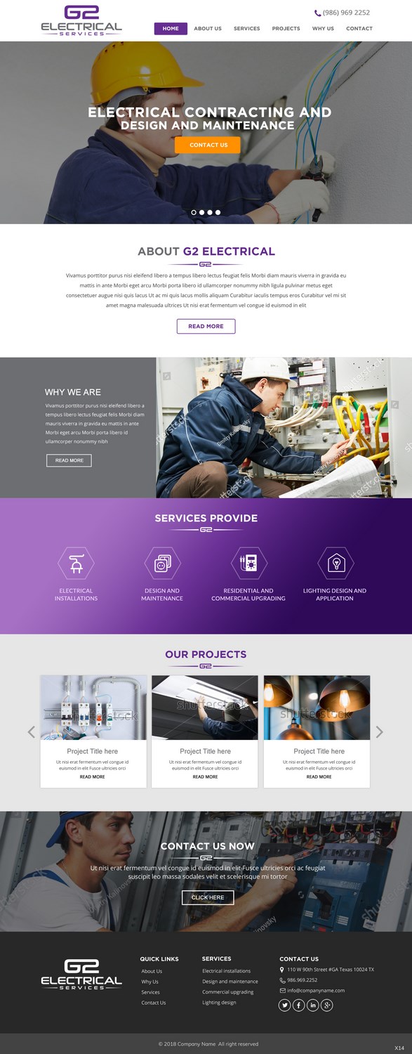 Web Design by pb for G2 electrical services ltd. | Design #17777595
