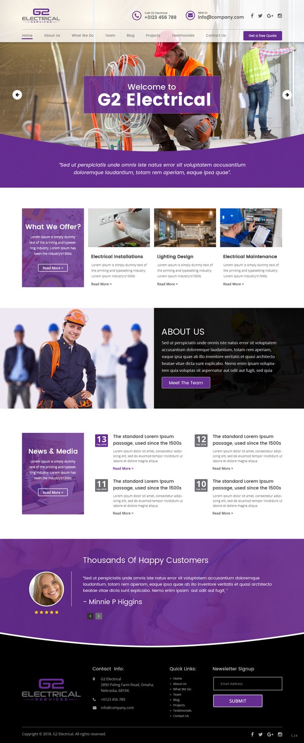 Web Design by pb for G2 electrical services ltd. | Design #17777599