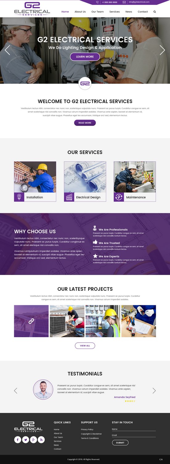 Web Design by pb for G2 electrical services ltd. | Design #17777601