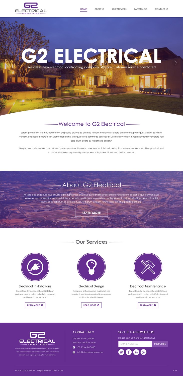 Web Design by pb for G2 electrical services ltd. | Design #17777609