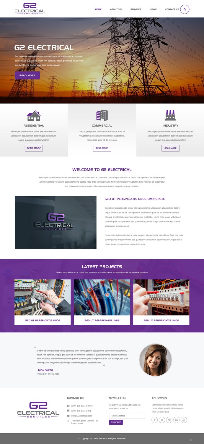 Web Design by pb for G2 electrical services ltd. | Design #17777613
