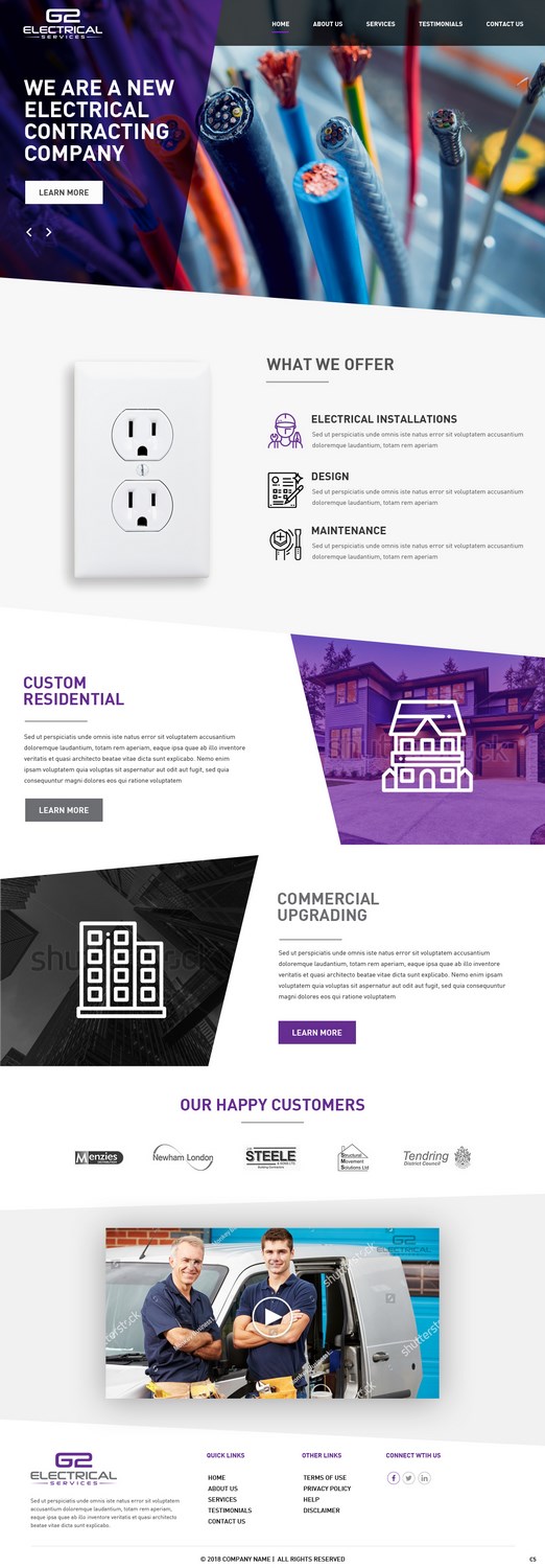 Web Design by pb for G2 electrical services ltd. | Design #17789903
