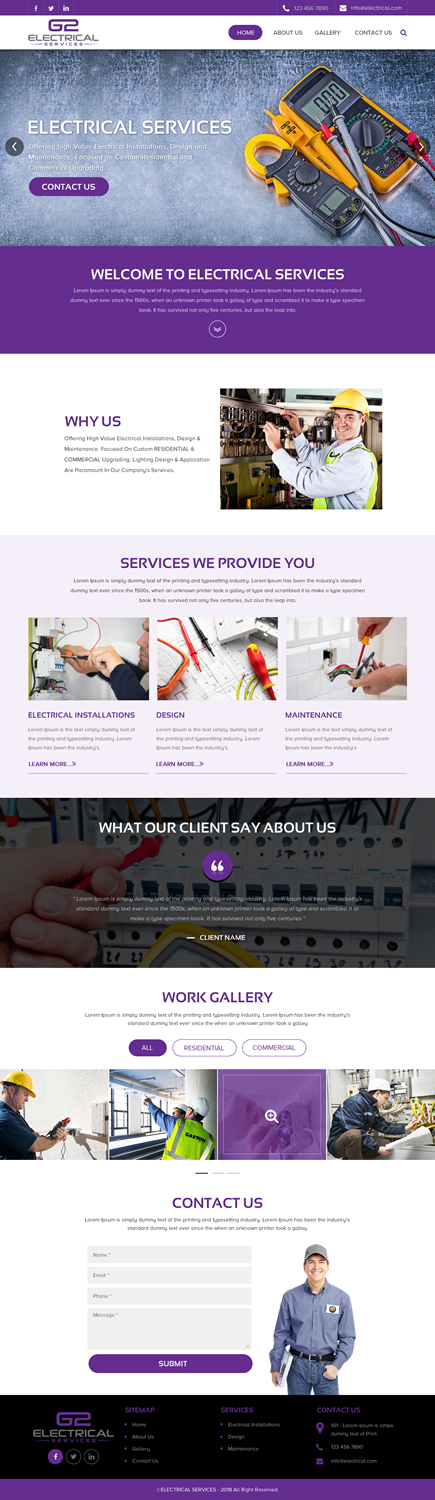 Web Design par rightway pour G2 electrical services ltd. | Design #17873328