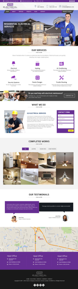 Web Design by Xclusive Designers for G2 electrical services ltd. | Design: #17785359
