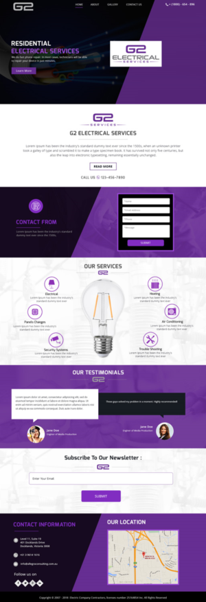 Web Design by Xclusive Designer for G2 electrical services ltd. | Design #17787949