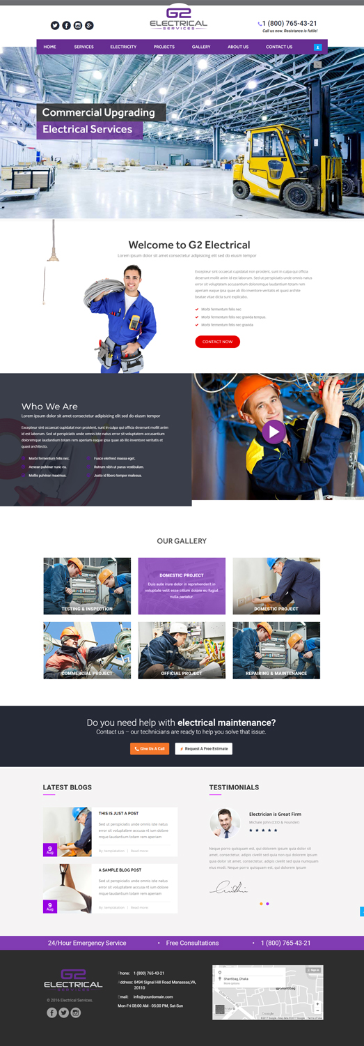 Web Design by Xclusive Designers for G2 electrical services ltd. | Design #17788594