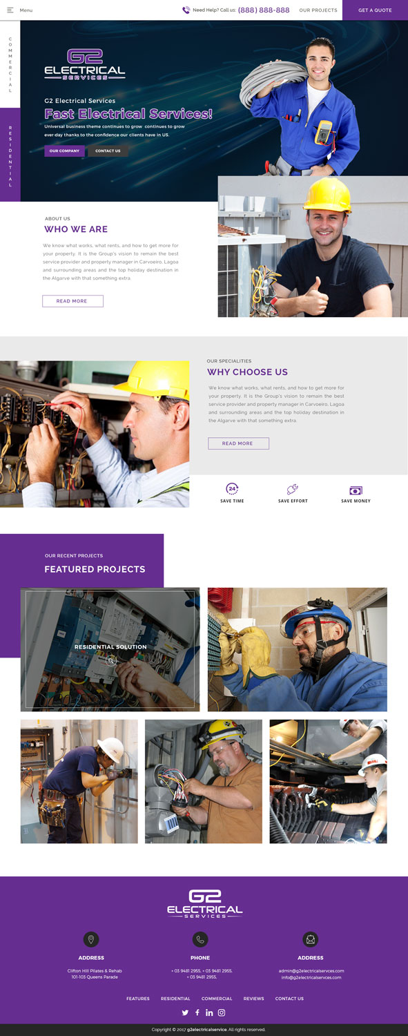 Web Design by Xclusive Designers for G2 electrical services ltd. | Design #17799391