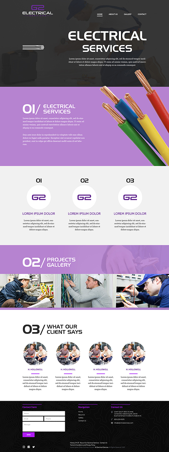 Web Design by PiXthemes for G2 electrical services ltd. | Design #17860951