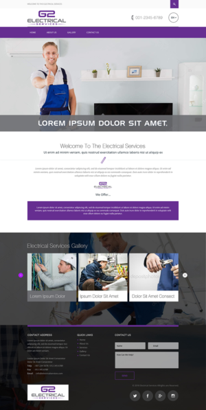Web Design by PiXthemes for G2 electrical services ltd. | Design #17861077