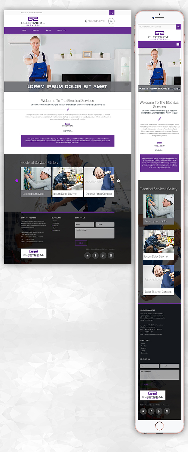 Web Design par PiXthemes pour G2 electrical services ltd. | Design #17861078