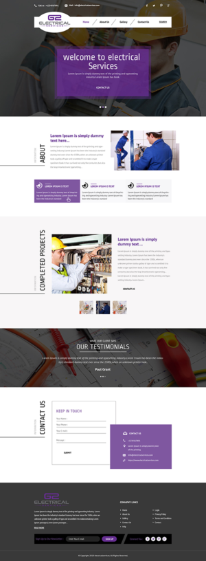 Web Design by PiXthemes for G2 electrical services ltd. | Design: #17861254