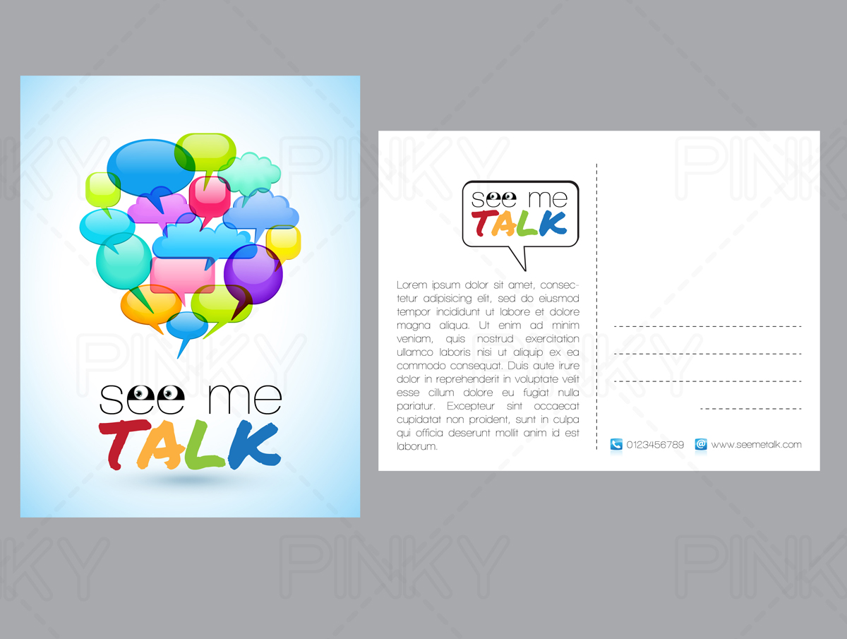 Postcard Design by Pinky  for See Me Talk | Design #2773317