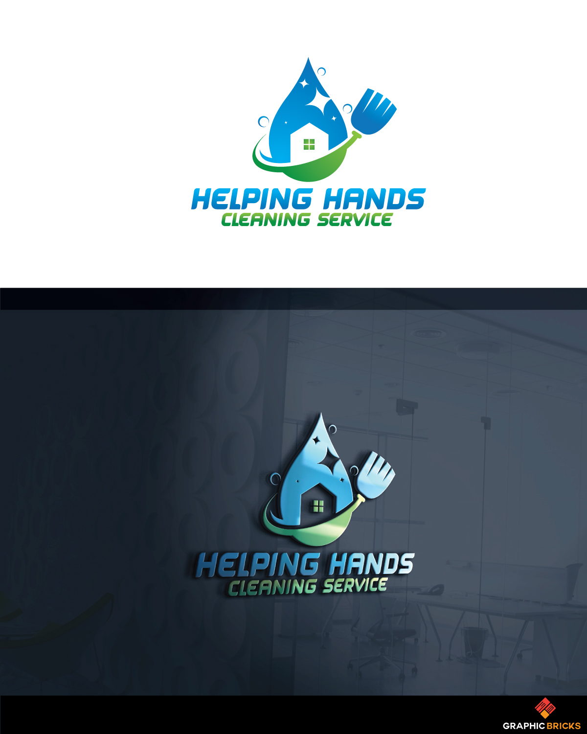 Logo Design by Graphic Bricks for Helping Hands Cleaning Service, Inc. | Design #17808913