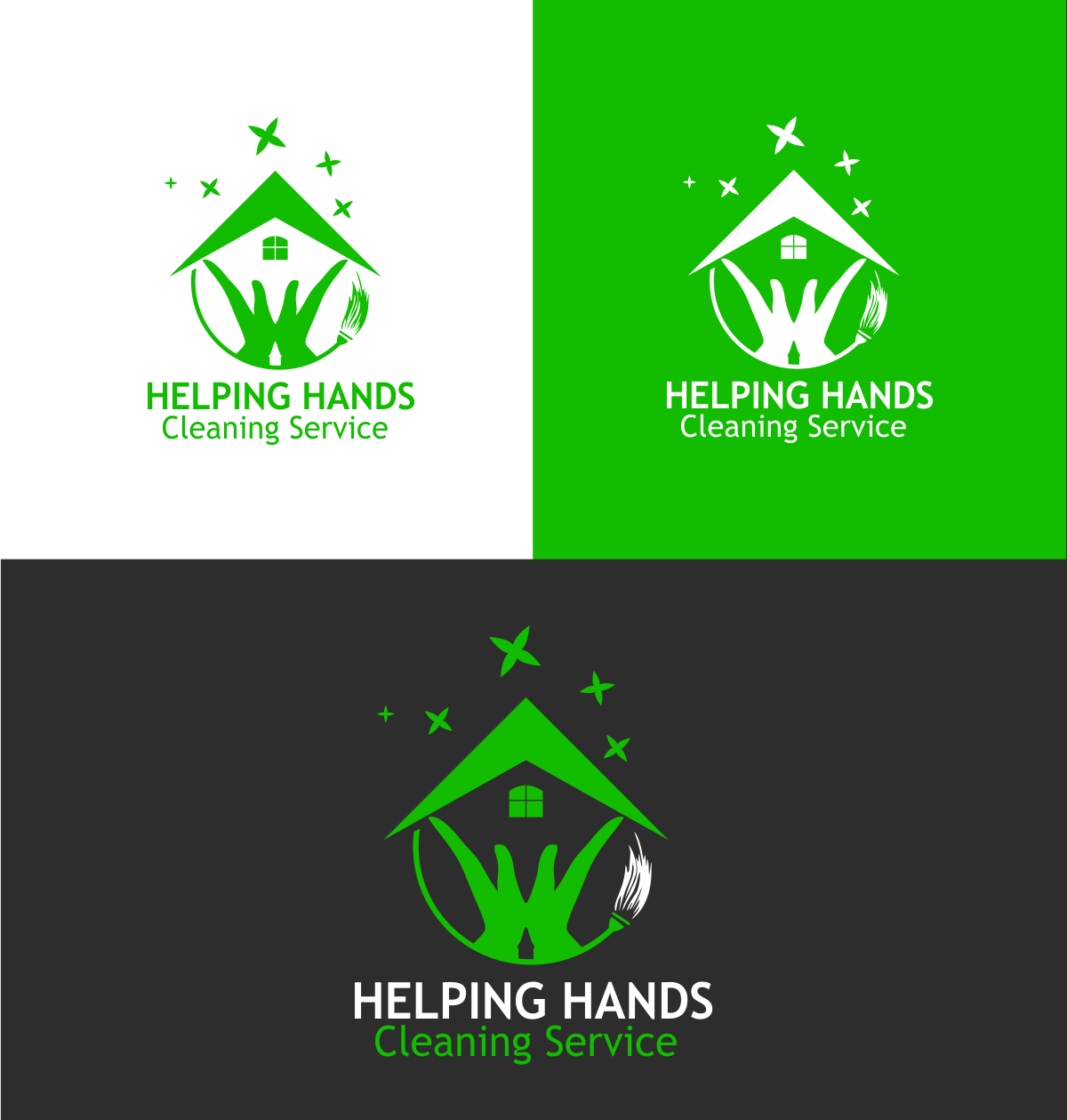Logo Design by IZZUDDIN 3 for Helping Hands Cleaning Service, Inc. | Design #17817687