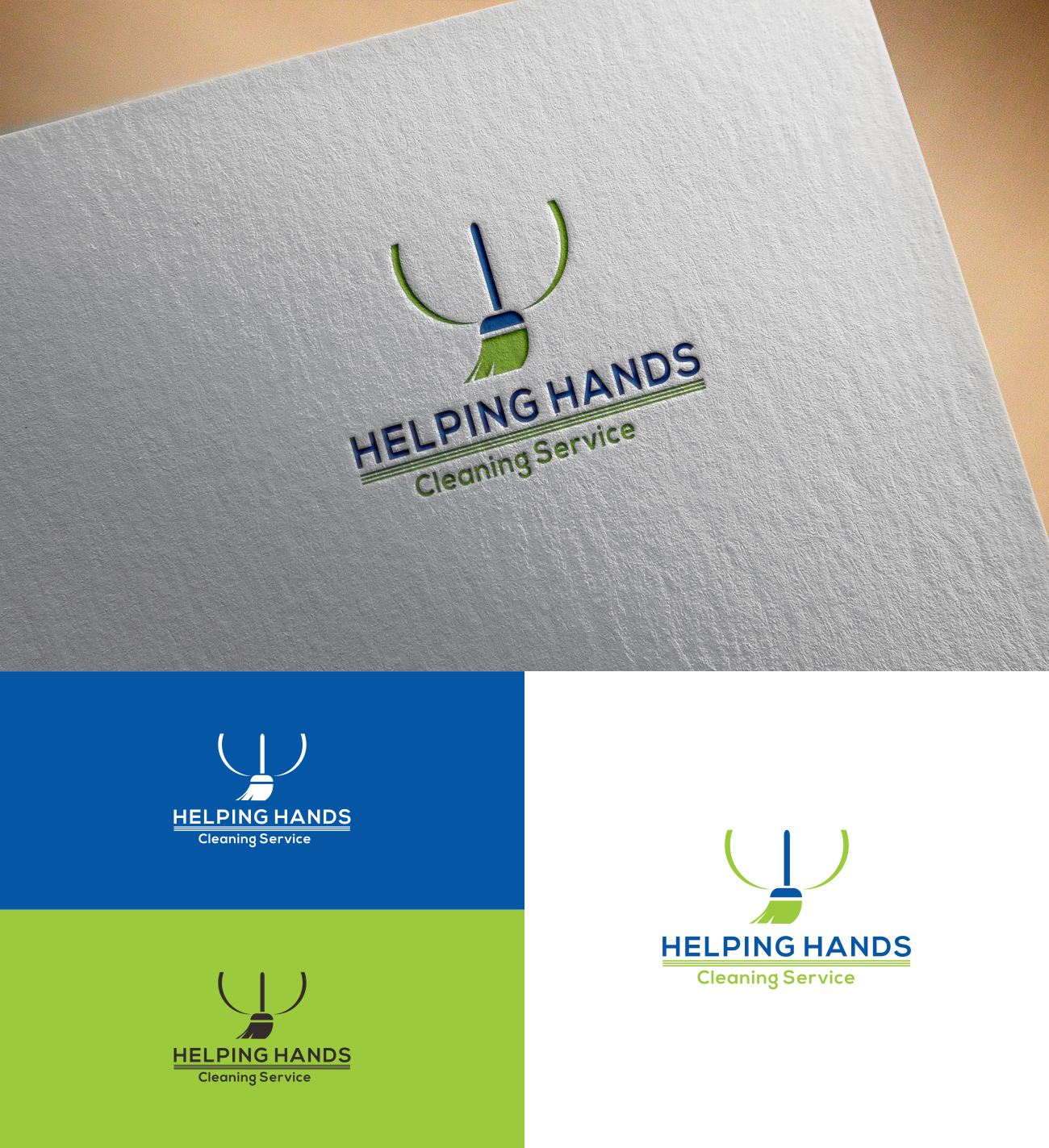 Logo Design by SimpleBlade for Helping Hands Cleaning Service, Inc. | Design #17800260
