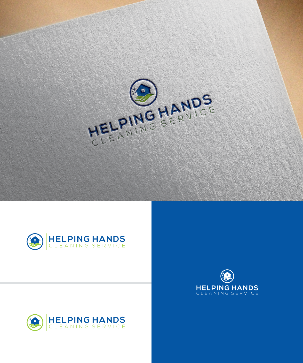 Logo Design by SimpleBlade for Helping Hands Cleaning Service, Inc. | Design #17814667