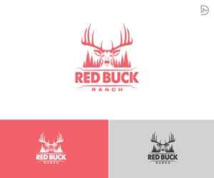 Red Buck Ranch and have a large deer buck head in it.  | Logo-Design von D_Mantra