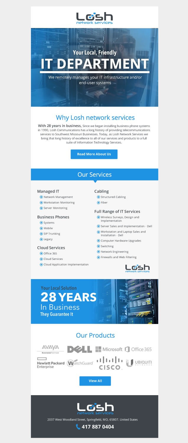 Email Marketing Design by karina Bertarione for Losh Network Services | Design #17873217