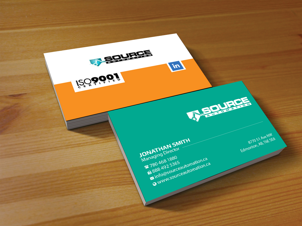 Diseño de Tarjeta de Presentación por Creations Box 2015 para Source Automation Inc | Diseño #17792256
