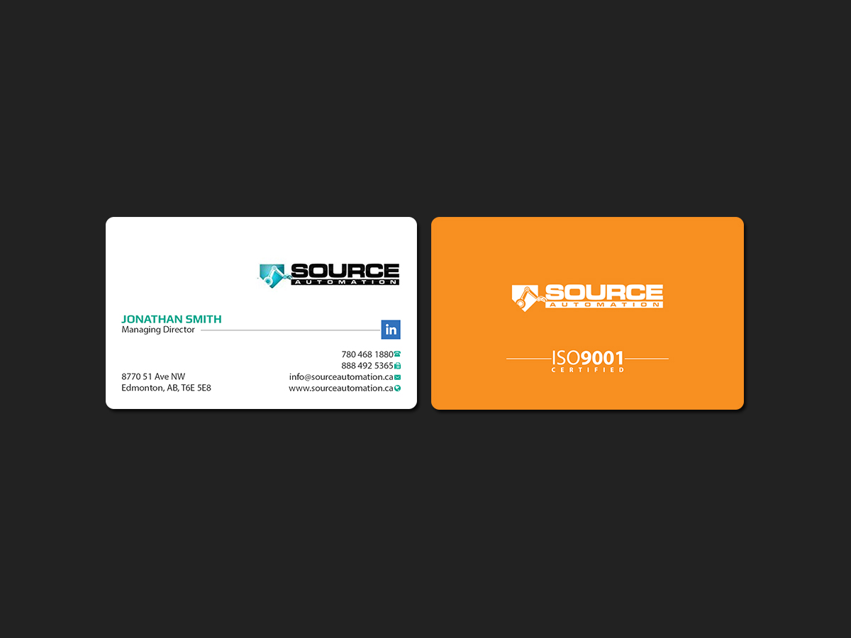 Diseño de Tarjeta de Presentación por Creations Box 2015 para Source Automation Inc | Diseño #17792260
