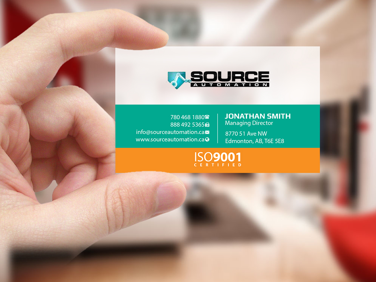 Diseño de Tarjeta de Presentación por Creations Box 2015 para Source Automation Inc | Diseño #17792268