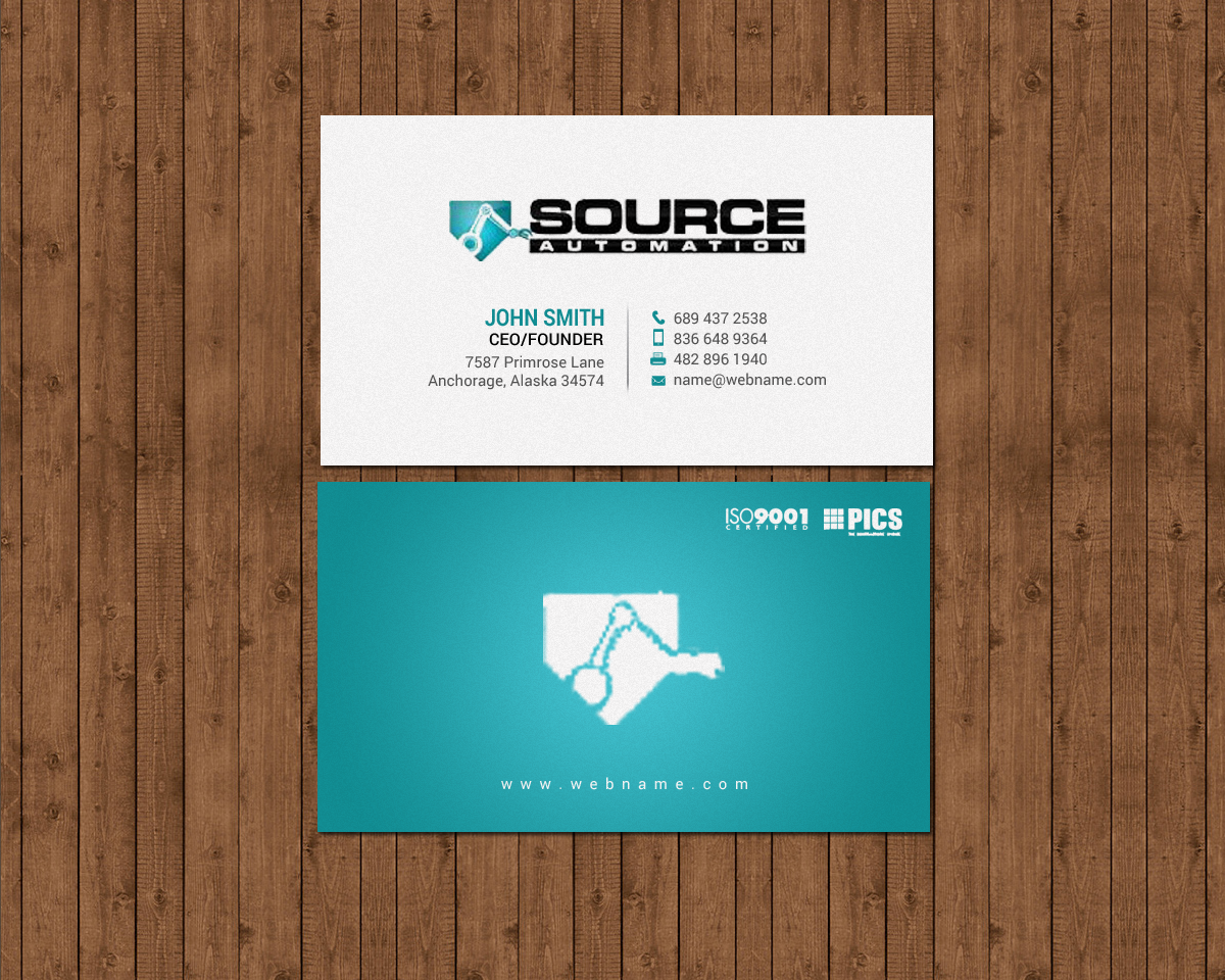 Business Card Design by chandrayaan.creative for Source Automation Inc | Design #17799149