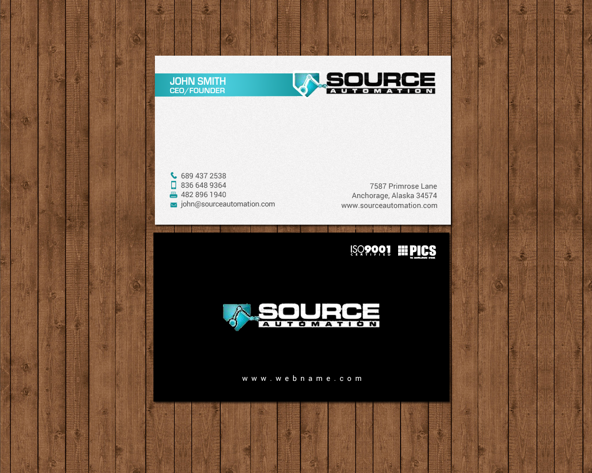 Diseño de Tarjeta de Presentación por chandrayaan.creative para Source Automation Inc | Diseño #17799700