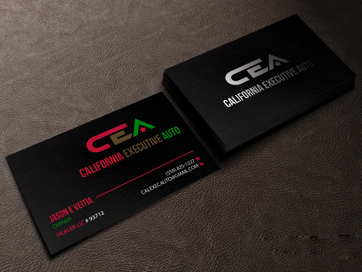 Business Card Design by Creations Box 2015 for California Executive Auto | Design #17797040