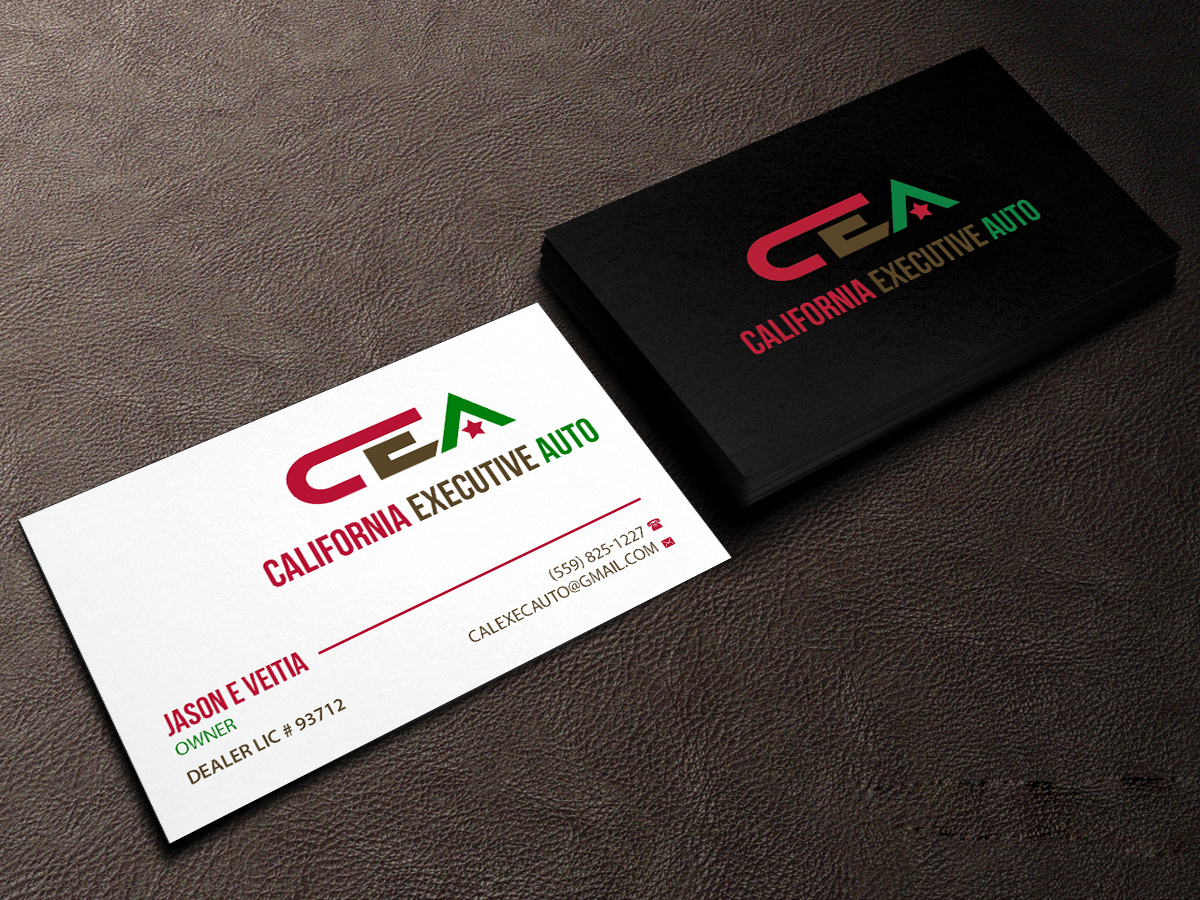 Business Card Design by Creations Box 2015 for California Executive Auto | Design #17797041