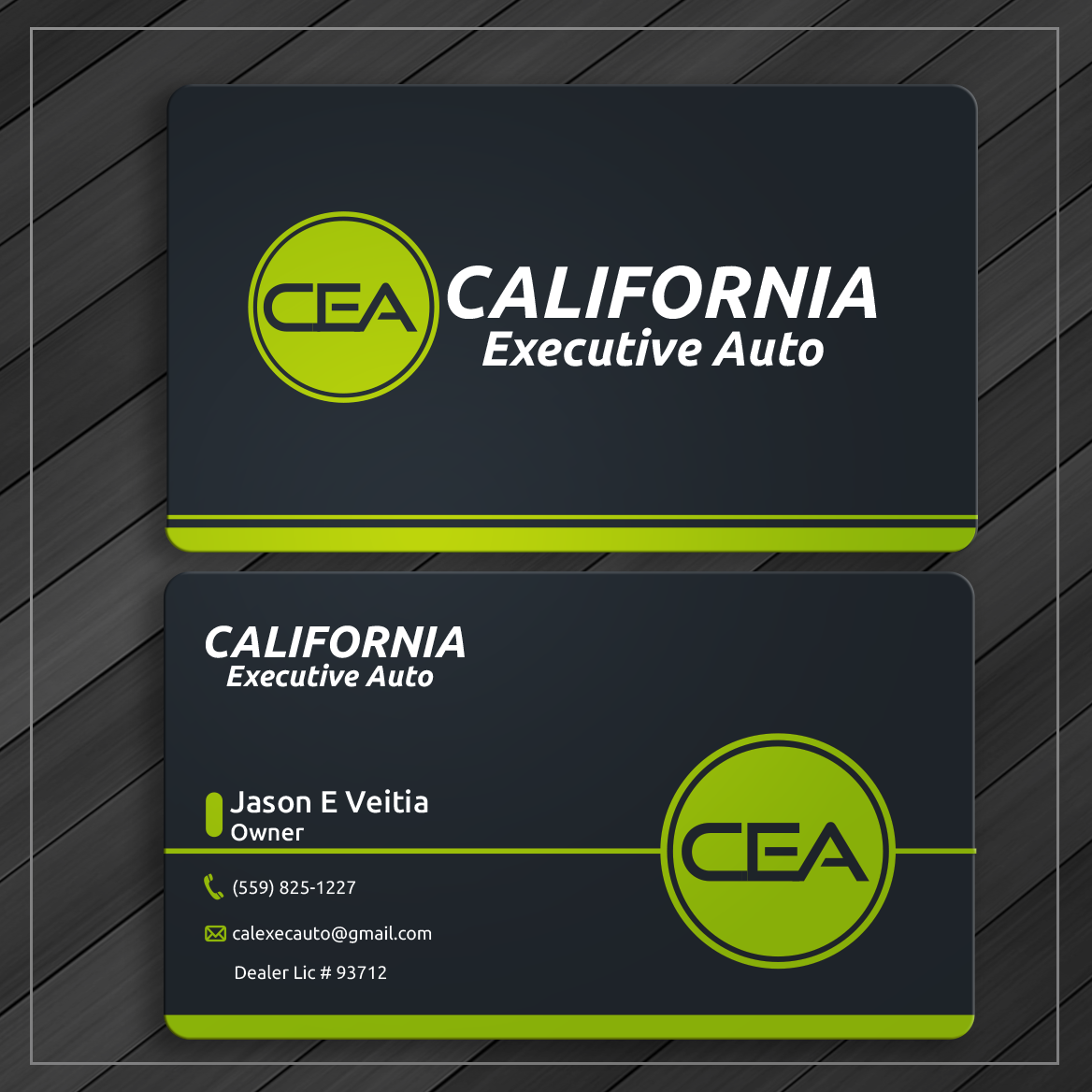 Visitenkarten-Design von Caio Designer für California Executive Auto | Design #17804133
