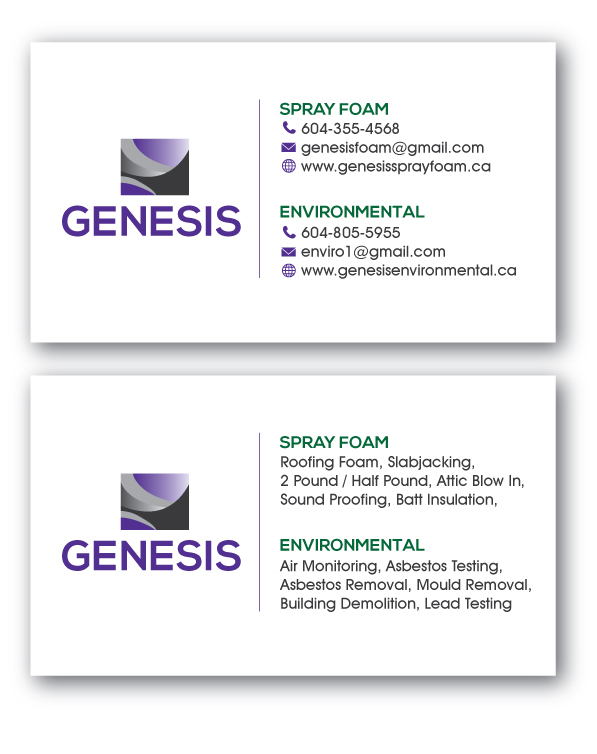 Business Card Design by ABG for Genesis  | Design #17788230
