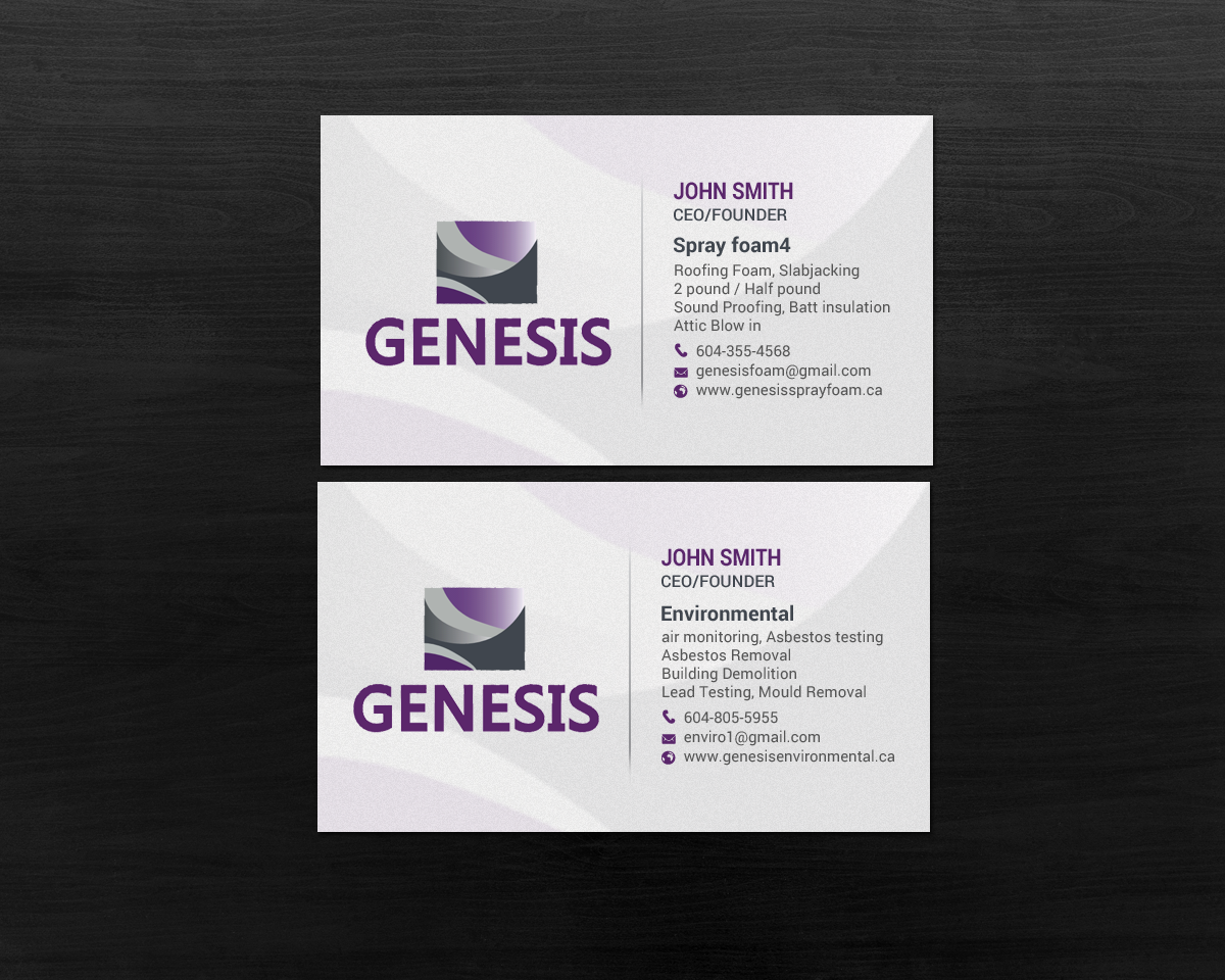 Business Card Design by chandrayaan.creative for Genesis  | Design #17879011
