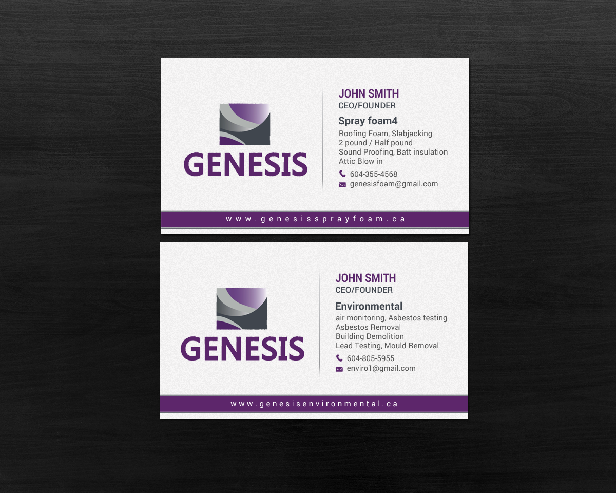 Business Card Design by chandrayaan.creative for Genesis  | Design #17879148