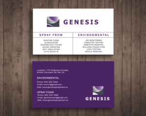 Visitenkarten-Design von Graphic Flame für Genesis  | Design: #17905218
