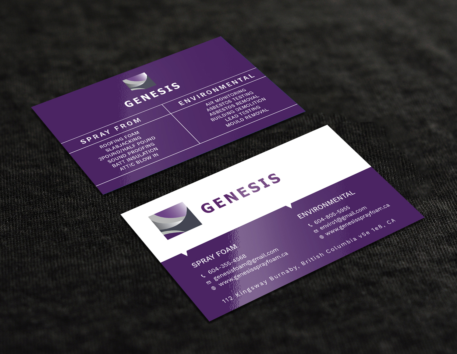 Business Card Design by Graphic Flame for Genesis  | Design #17905239