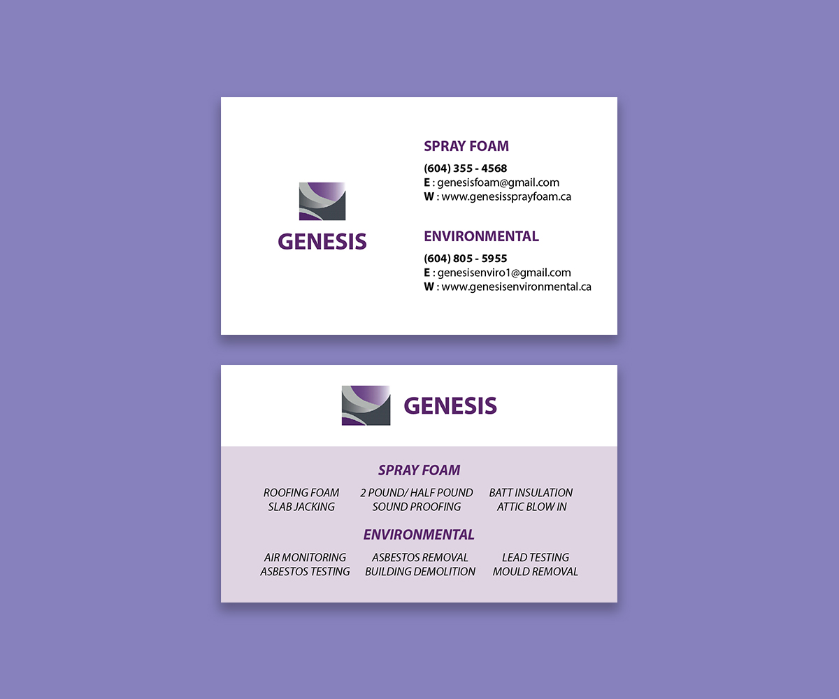 Visitenkarten-Design von trungkien20 für Genesis  | Design #17912122