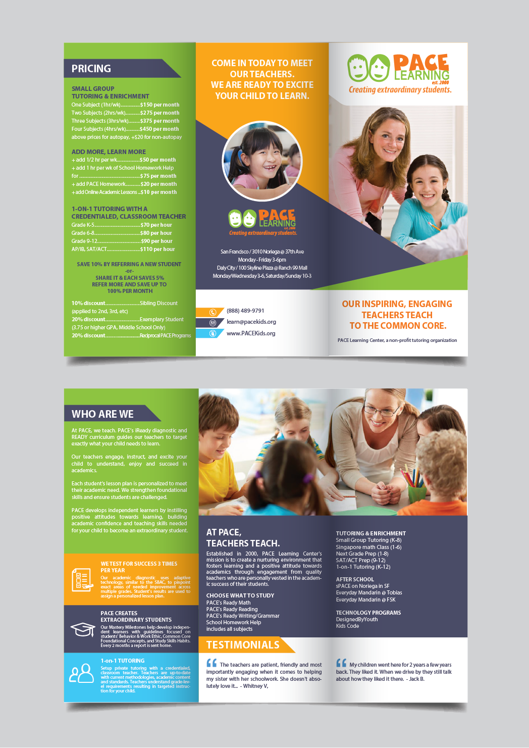 Flyer Design by alex989 for PACE Learning Center | Design #17808531